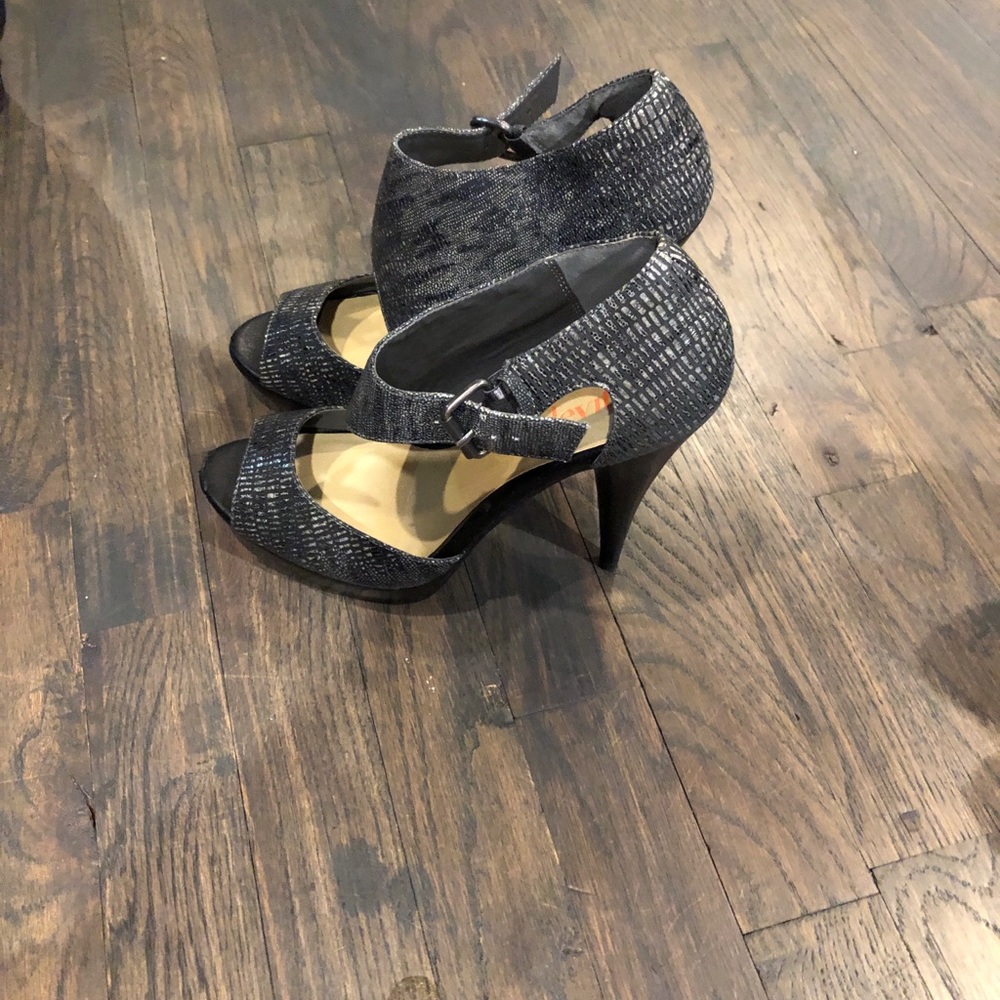 Silver/gray heels